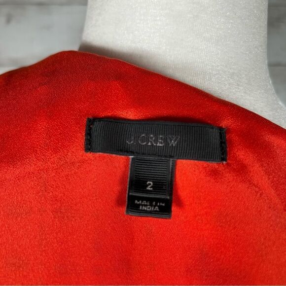 J. Crew One Shoulder Cotton Eyelet Ruffle Red Lined Top 2 Runs Medium 6/8 - Picture 8 of 9